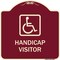 Signmission Handicap Visitor With Graphic Heavy-Gauge Aluminum Architectural Sign, 18" x 18", BU-1818-23920 A-DES-BU-1818-23920 - alternate 1